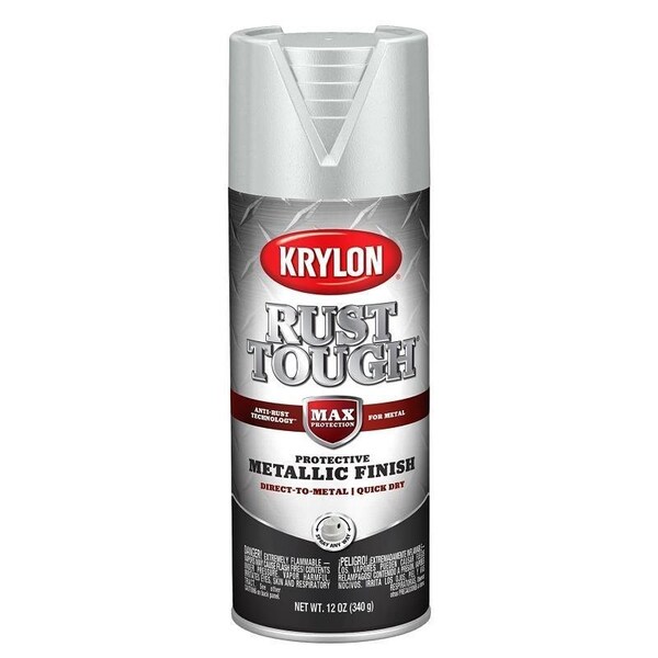 Krylon Rust Tough Enamel Spray Paint, Metallic, Silver, 12 oz, Can